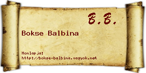 Bokse Balbina névjegykártya